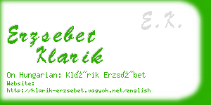 erzsebet klarik business card